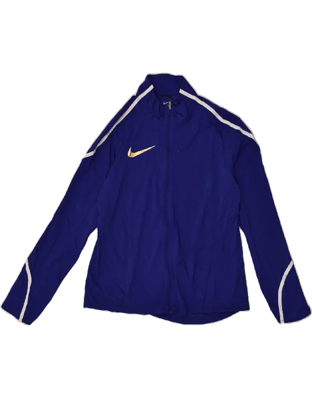 NIKE Womens Tracksuit Top Jacket UK 14 Medium Blue Polyester Herringbone Jacket Checkered Jacket Solid Jacket NIKE Womens Tracksuit Top Jacket UK 14 Medium Blue Polyester Herringbone Jacket Checkered Jacket Solid Jacket