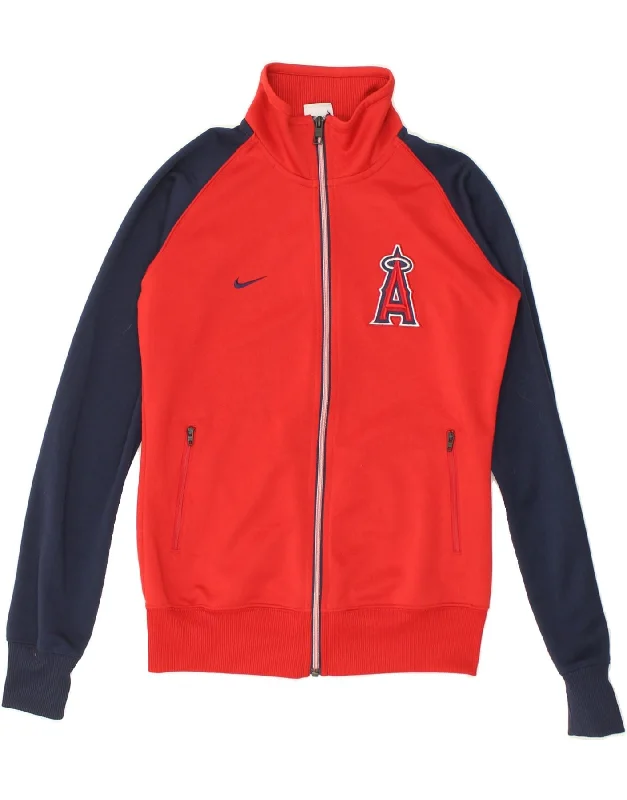 NIKE Womens Tracksuit Top Jacket UK 14 Medium Red Colourblock Polyester Rayon Fabric Velvet Fabric Corduroy Fabric NIKE Womens Tracksuit Top Jacket UK 14 Medium Red Colourblock Polyester Rayon Fabric Velvet Fabric Corduroy Fabric
