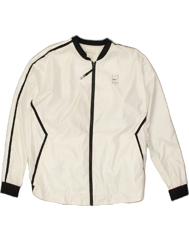 NIKE Womens Tracksuit Top Jacket UK 16 Large White Polyester Nylon Fabric Polyester Fabric Spandex Fabric NIKE Womens Tracksuit Top Jacket UK 16 Large White Polyester Nylon Fabric Polyester Fabric Spandex Fabric