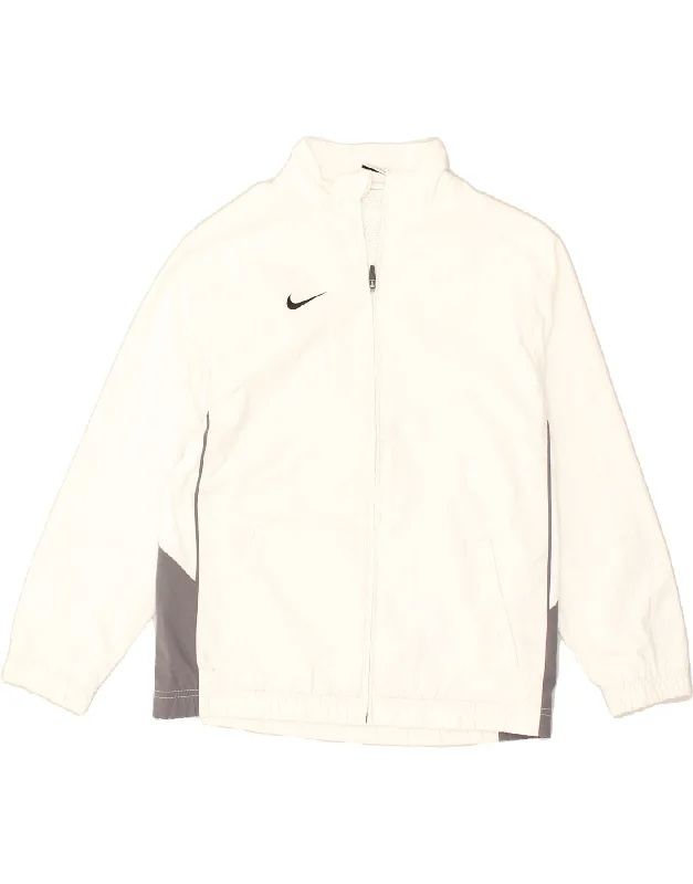 NIKE Womens Tracksuit Top Jacket UK 16 Large White Striped Polyester Trench Coat Raincoat Waterproof Jacket NIKE Womens Tracksuit Top Jacket UK 16 Large White Striped Polyester Trench Coat Raincoat Waterproof Jacket