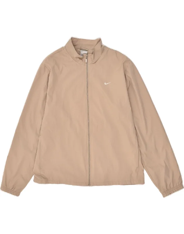 NIKE Womens Tracksuit Top Jacket UK 18 XL Beige Polyester Zip Front Button Front Snap Front NIKE Womens Tracksuit Top Jacket UK 18 XL Beige Polyester Zip Front Button Front Snap Front