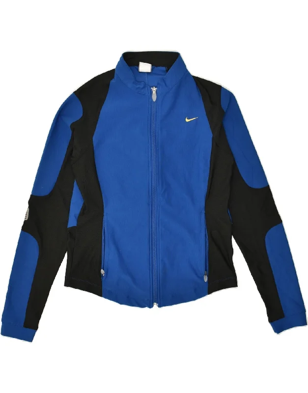 NIKE Womens Tracksuit Top Jacket US 8/10 Medium Blue Colourblock Polyester Elasticated Jacket Padded Jacket Insulated Jacket NIKE Womens Tracksuit Top Jacket US 8/10 Medium Blue Colourblock Polyester Elasticated Jacket Padded Jacket Insulated Jacket
