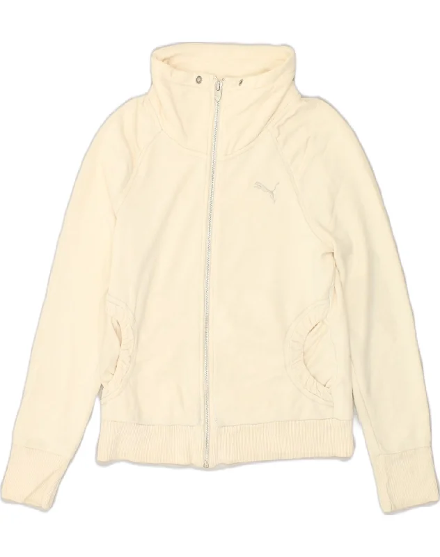 PUMA Womens Tracksuit Top Jacket UK 10 Small Beige Cotton Appliqued Jacket Beaded Jacket Sequined Jacket PUMA Womens Tracksuit Top Jacket UK 10 Small Beige Cotton Appliqued Jacket Beaded Jacket Sequined Jacket