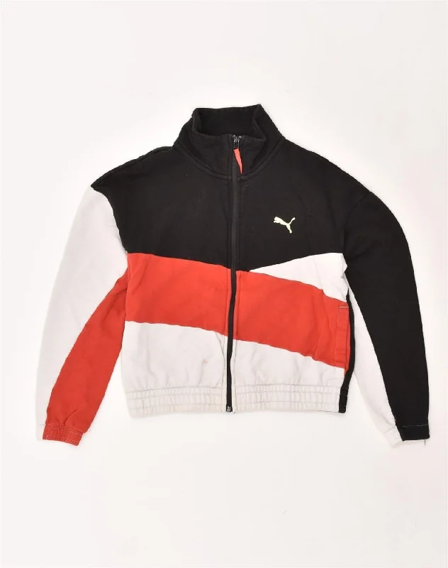 PUMA Womens Tracksuit Top Jacket UK 10 Small Multicoloured Colourblock Zippered Front Buttoned Front Snap Front PUMA Womens Tracksuit Top Jacket UK 10 Small Multicoloured Colourblock Zippered Front Buttoned Front Snap Front