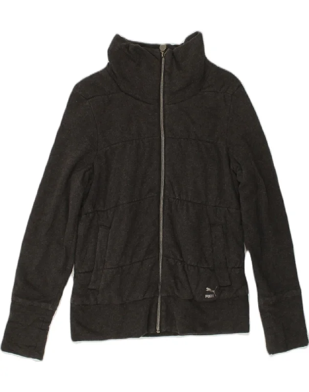 PUMA Womens Tracksuit Top Jacket UK 12 Medium Grey Cotton Denim Fabric Leather Fabric Suede Fabric PUMA Womens Tracksuit Top Jacket UK 12 Medium Grey Cotton Denim Fabric Leather Fabric Suede Fabric