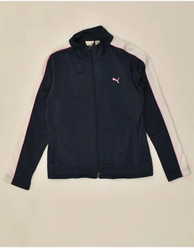 PUMA Womens Tracksuit Top Jacket UK 14 Large Navy Blue Polyester Plaid Jacket Tartan Jacket Houndstooth Jacket PUMA Womens Tracksuit Top Jacket UK 14 Large Navy Blue Polyester Plaid Jacket Tartan Jacket Houndstooth Jacket