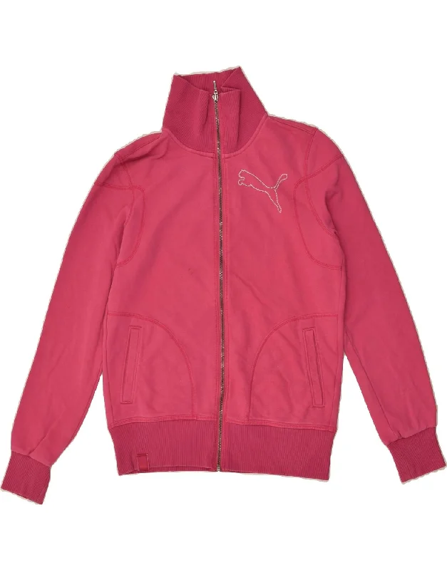 PUMA Womens Tracksuit Top Jacket UK 14 Large Pink Collared Jacket Crew Neck Jacket Turtle Neck Jacket PUMA Womens Tracksuit Top Jacket UK 14 Large Pink Collared Jacket Crew Neck Jacket Turtle Neck Jacket