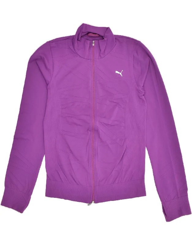 PUMA Womens Tracksuit Top Jacket UK 14 Medium Purple Welt Pockets Slit Pockets Flap Pockets PUMA Womens Tracksuit Top Jacket UK 14 Medium Purple Welt Pockets Slit Pockets Flap Pockets