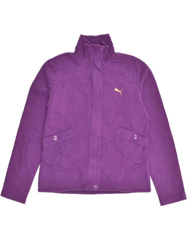 PUMA Womens Tracksuit Top Jacket UK 14 Medium Purple Embroidered Jacket Appliqued Jacket Beaded Jacket PUMA Womens Tracksuit Top Jacket UK 14 Medium Purple Embroidered Jacket Appliqued Jacket Beaded Jacket