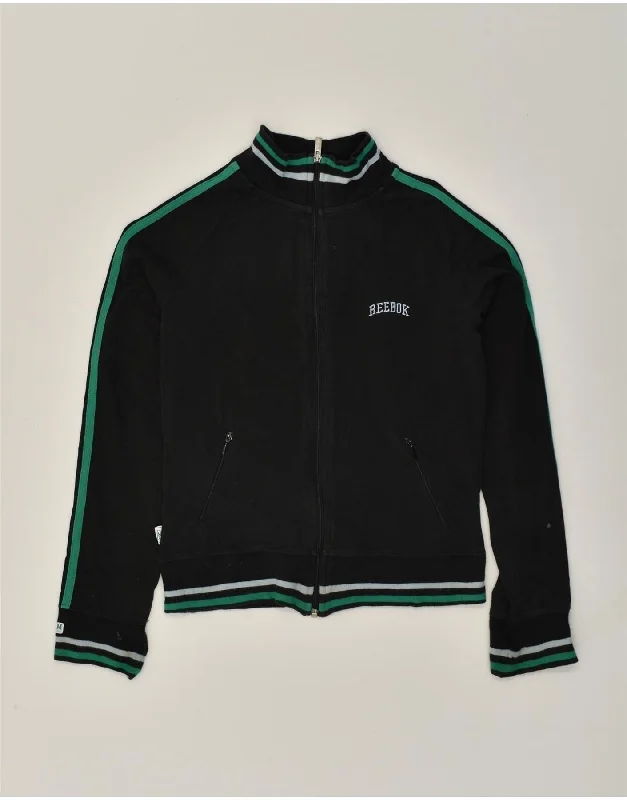 REEBOK Womens Graphic Tracksuit Top Jacket UK 12 Medium Black Cotton Print Jacket Jacquard Jacket Patchwork Jacket REEBOK Womens Graphic Tracksuit Top Jacket UK 12 Medium Black Cotton Print Jacket Jacquard Jacket Patchwork Jacket