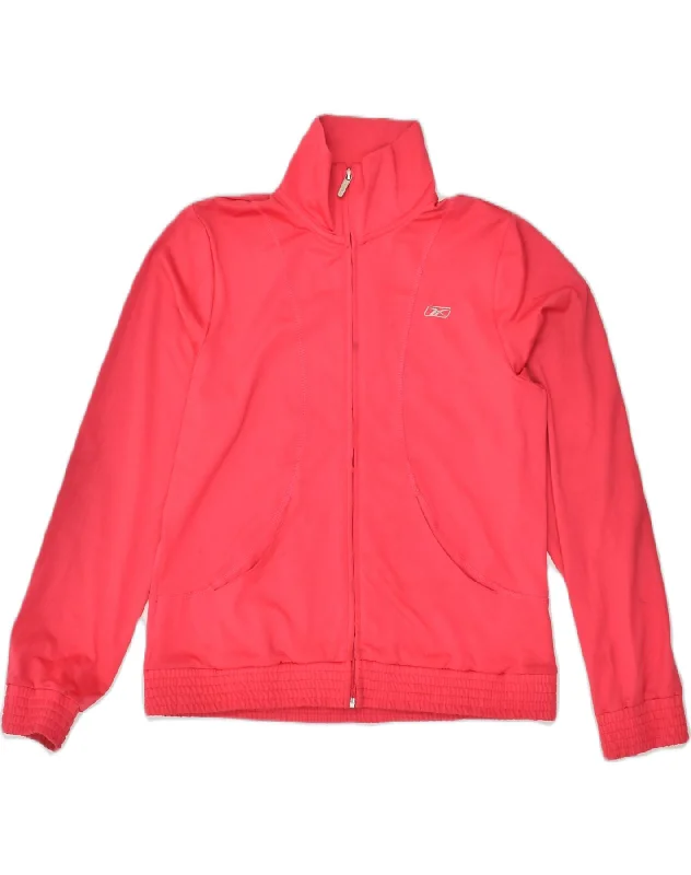REEBOK Womens Tracksuit Top Jacket UK 12 Medium Pink Polyester Oversized Jacket Tailored Jacket Straight Jacket REEBOK Womens Tracksuit Top Jacket UK 12 Medium Pink Polyester Oversized Jacket Tailored Jacket Straight Jacket