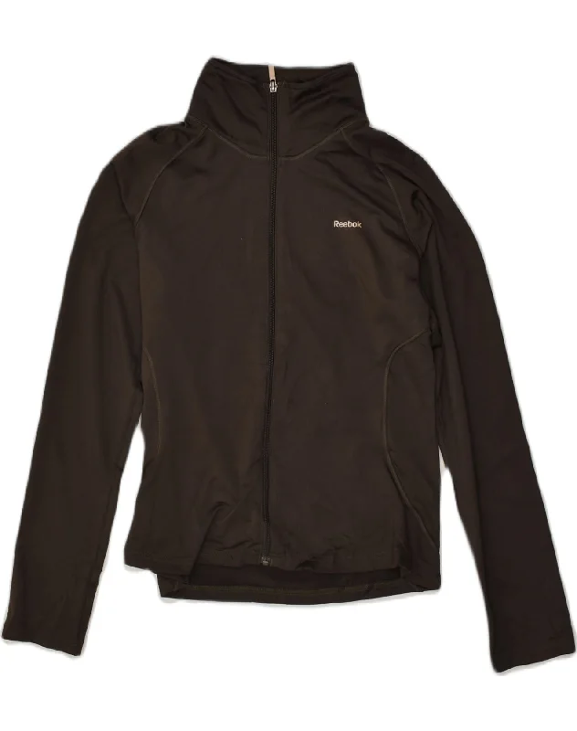 REEBOK Womens Tracksuit Top Jacket UK 14 Medium Brown Rayon Jacket Velvet Jacket Corduroy Jacket REEBOK Womens Tracksuit Top Jacket UK 14 Medium Brown Rayon Jacket Velvet Jacket Corduroy Jacket