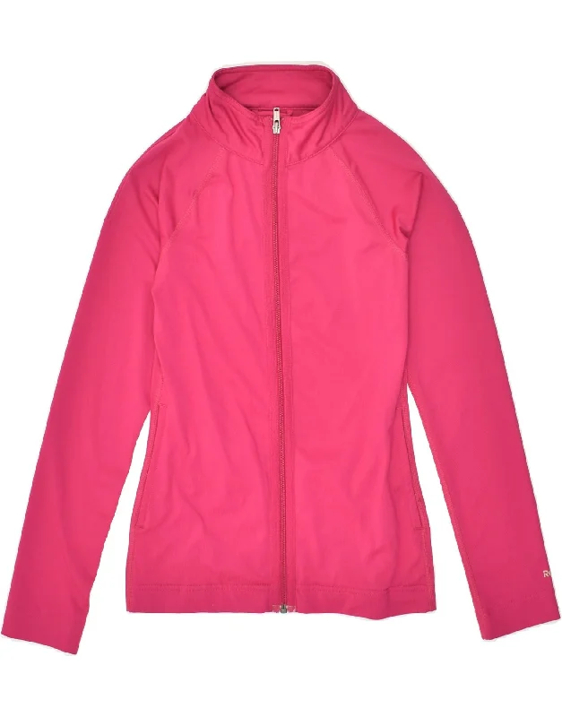 REEBOK Womens Tracksuit Top Jacket UK 6 XS Pink Polyester Embroidered Jacket Appliqued Jacket Beaded Jacket REEBOK Womens Tracksuit Top Jacket UK 6 XS Pink Polyester Embroidered Jacket Appliqued Jacket Beaded Jacket