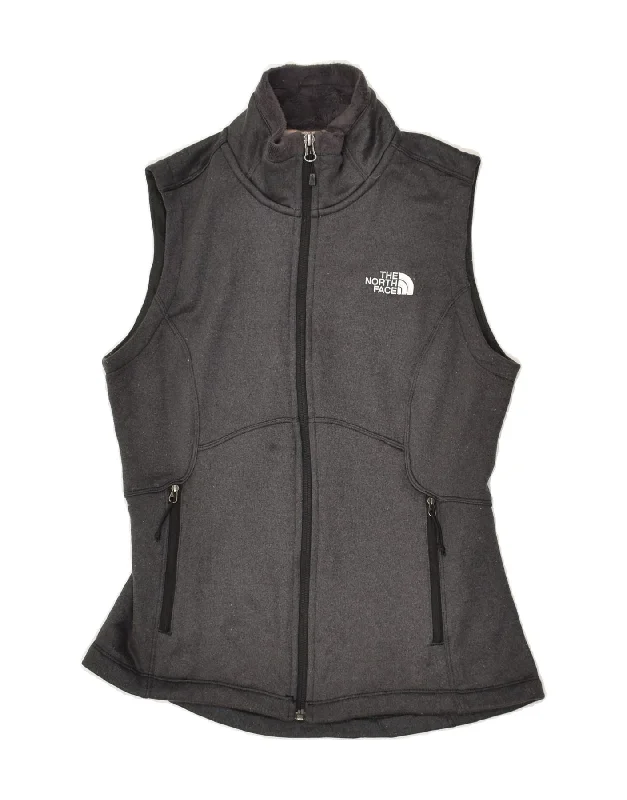 THE NORTH FACE Womens Sleeveless Tracksuit Top Jacket UK 10 Small Grey Embroidered Jacket Appliqued Jacket Beaded Jacket THE NORTH FACE Womens Sleeveless Tracksuit Top Jacket UK 10 Small Grey Embroidered Jacket Appliqued Jacket Beaded Jacket