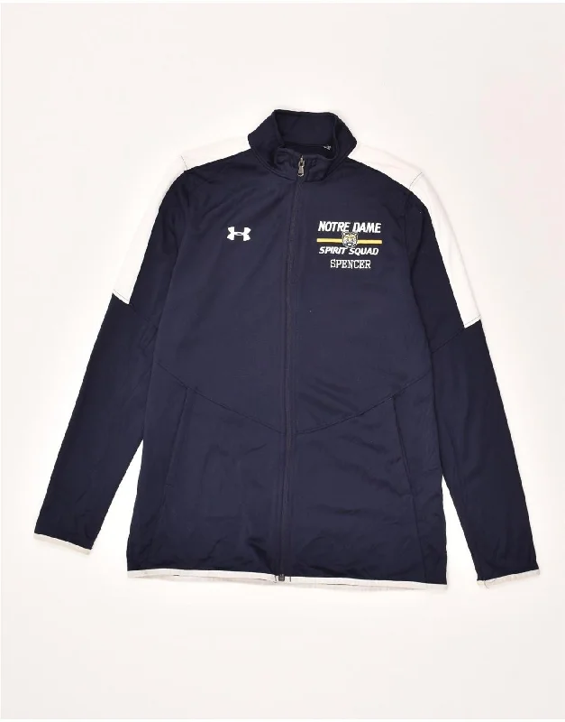 UNDER ARMOUR Womens Tracksuit Top Jacket UK 10 Small Navy Blue Polyester Front Pockets Side Pockets Patch Pockets UNDER ARMOUR Womens Tracksuit Top Jacket UK 10 Small Navy Blue Polyester Front Pockets Side Pockets Patch Pockets