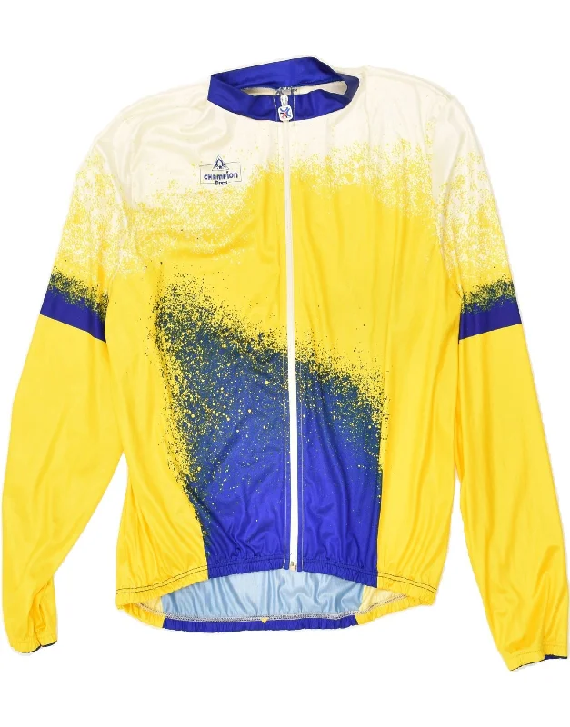 VINTAGE Womens Tracksuit Top Jacket UK 18 XL Yellow Colourblock Polyester Jersey Jacket Tulle Jacket Batik Jacket VINTAGE Womens Tracksuit Top Jacket UK 18 XL Yellow Colourblock Polyester Jersey Jacket Tulle Jacket Batik Jacket