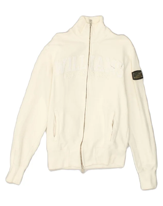 WILLIAMS WILSON Womens Tracksuit Top Jacket UK 14 Large White Cotton Cotton Fabric Linen Fabric Terry Fabric WILLIAMS WILSON Womens Tracksuit Top Jacket UK 14 Large White Cotton Cotton Fabric Linen Fabric Terry Fabric