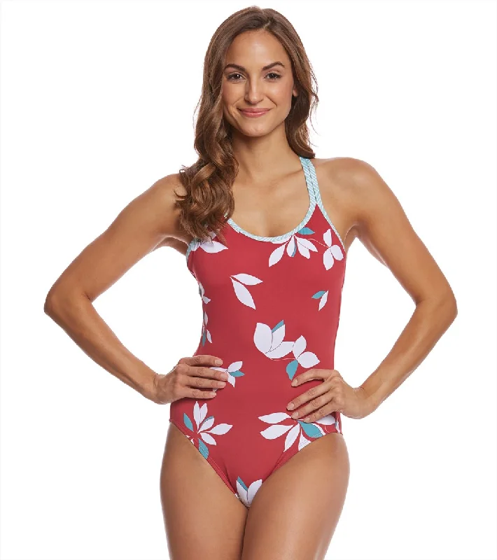 Carve Designs Beacon One Piece Swimsuit Red Oasis/Blue Bahia Adjustable Strap Swimsuit