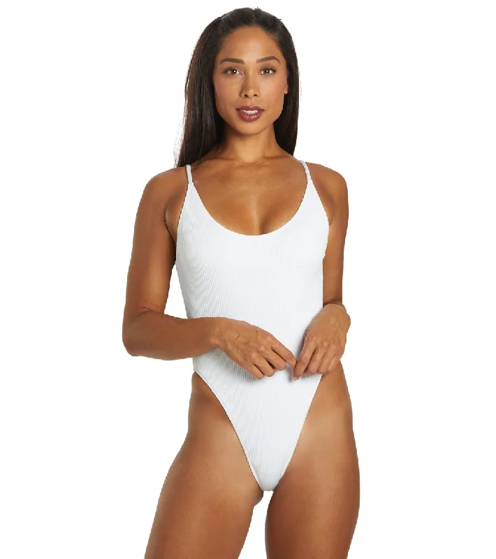 Hurley Women's Texture Beach Twist Back One Piece Swimsuit Coconut Elegant Swimsuit Bottoms