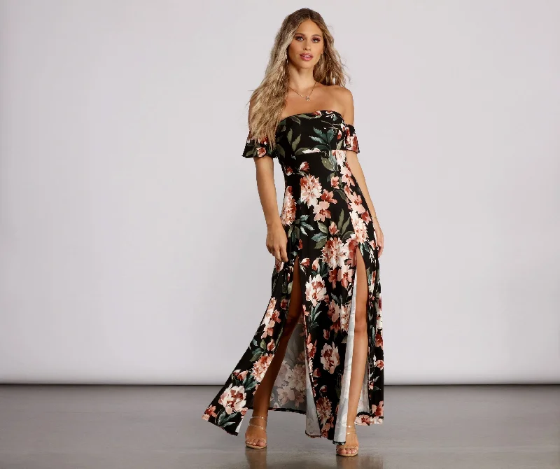 Stuck on Stylish Floral Maxi Dress Fashionable Printed Maxi Dress