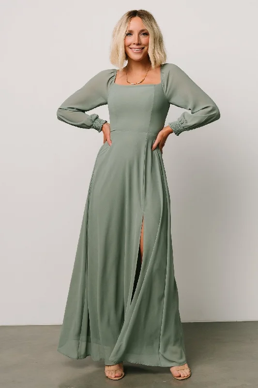 Giselle Maxi Dress | Eucalyptus Elegant Sleeveless Maxi Dress