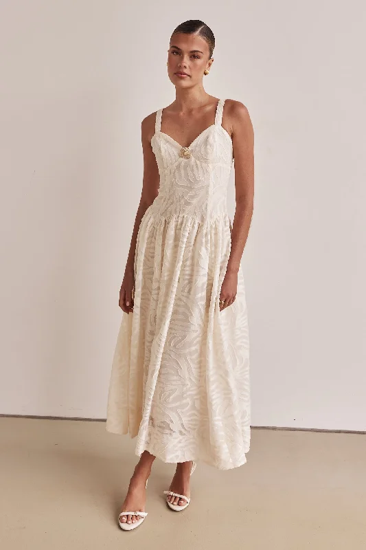 Jensen Maxi Dress (Cream) Elegant Tiered Maxi Dress