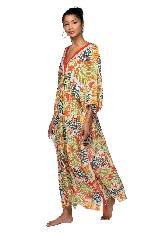 Leaves on the Wind Poolside Maxi Dress in Fiesta Comfortable Maxi Dress with Belt