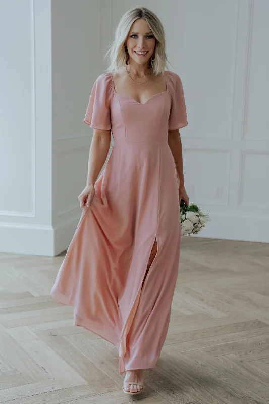 Sierra Sweetheart Maxi Dress | Blush Cozy Cold-Shoulder Maxi Dress