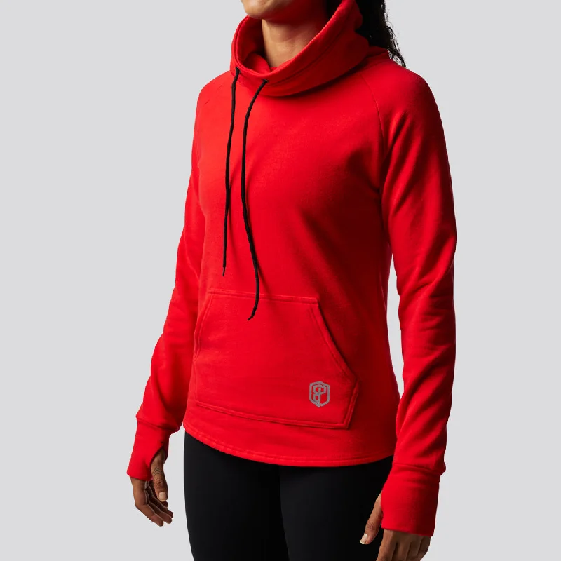 Cowl at the Full Moon Sweatshirt (Red) Hoodie with Embroidery Detailed Premium