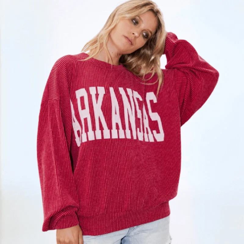 Graphic "ARKANSAS" Oversized Sweatshirt Made in USA Hoodie with Embroidery Detailed Premium