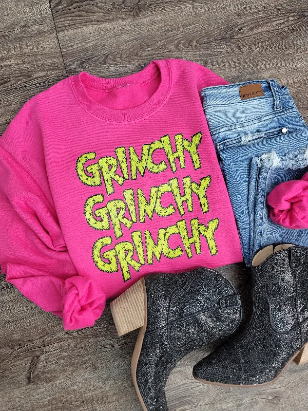 Hazel Blues® |  Grinchy Grinchy Grinchy Faux Sequin Graphic Sweatshirt Hoodie with Bell Sleeves Flared Feminine