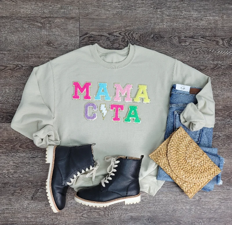 Hazel Blues® |  Mama C⚡️ta Chenille Patch Sweatshirt Oversized Hoodie Comfort Casual