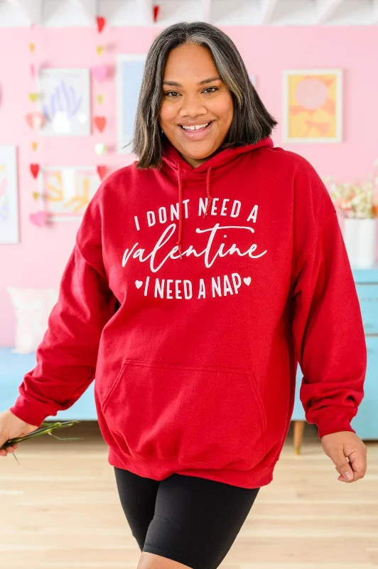 Hazel Blues® | I Don't Need A Valentine Hoodie Hoodie with Zipper Placket Modern Functional