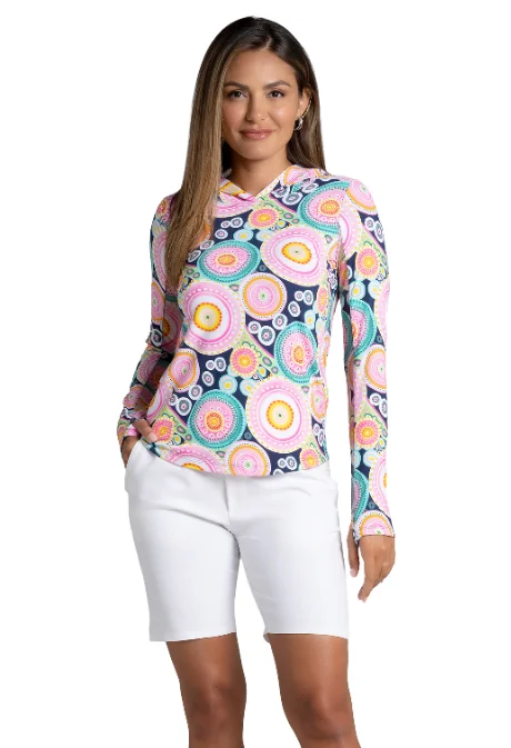 Leona Print Long Sleeve Hoody – 16933 Hoodie with Raglan Sleeves Sporty Comfortable