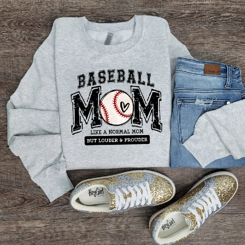 Hazel Blues® |  Louder Baseball Mom: SWEATSHIRT Hoodie with Typography Text Message