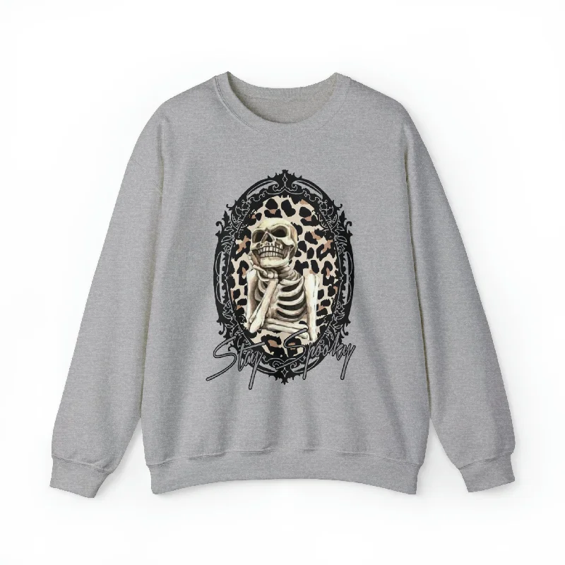 Hazel Blues® |  Stay Spooky Graphic Crewneck Sweatshirt Hoodie with Belted Waist Structured Tailored