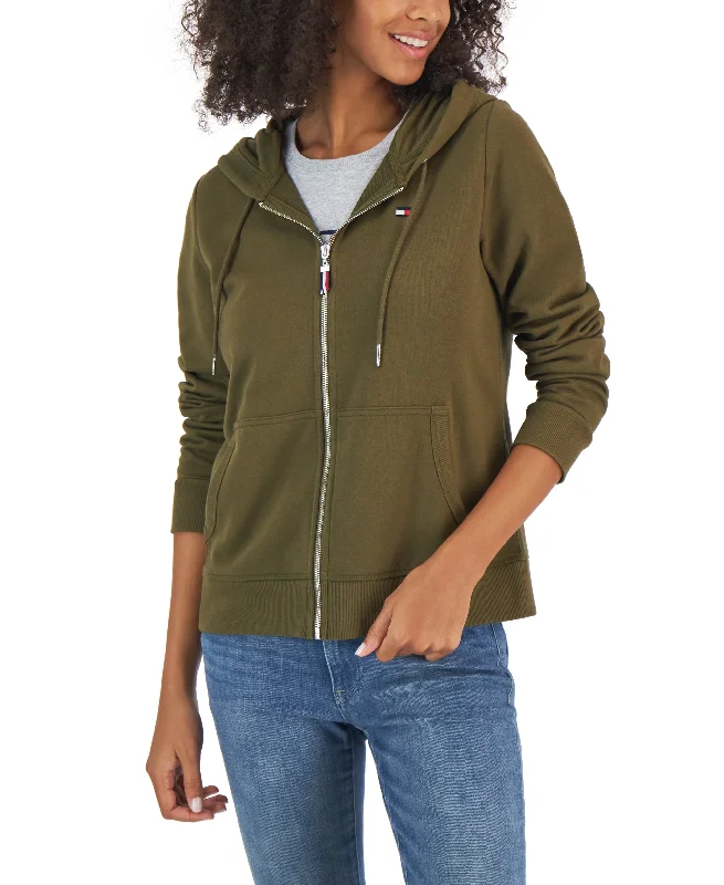 Women's Full-Zip Long Sleeve Hoodie Hoodie with Pastel Soft Subtle