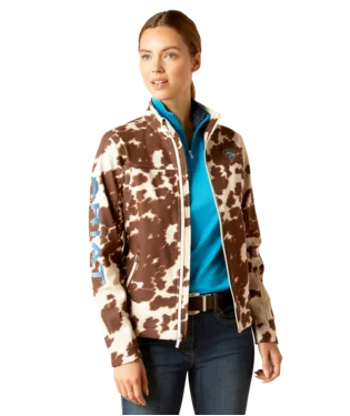 Ariat Ladies Team Softshell Cow Print Jacket Quilted Jacket Puffer Jacket Insulated Jacket