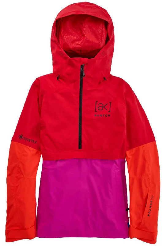 Burton [AK] Kimmy GORE-TEX Womens Anorak Jacket Molten Red / Very Berry / Signal Orange Bomber Jacket Anorak Windbreaker