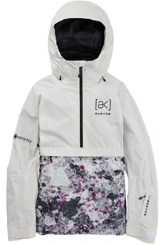 Burton [AK] Kimmy GORE-TEX Womens Anorak Jacket Stout White / Very Berry Lichen Hooded Jacket Caped Jacket Shawl Collar Jacket