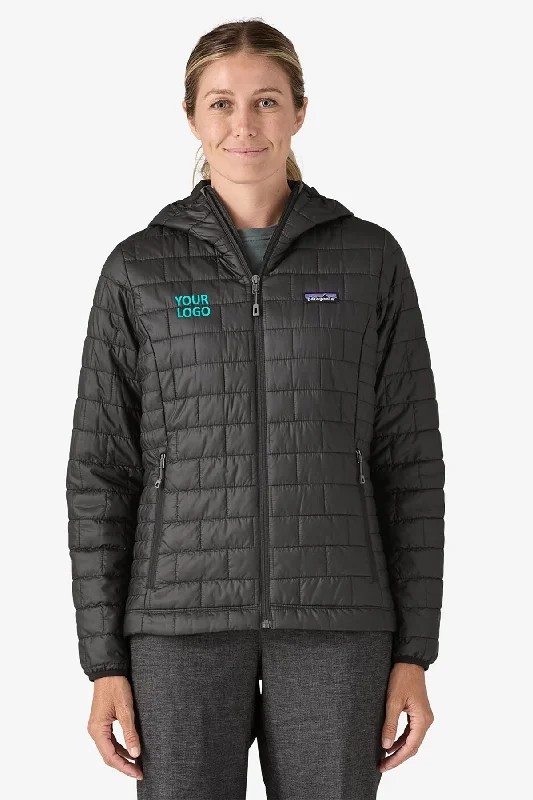 Patagonia Womens Nano Puff Custom Hoodies, Black Hoodie with Thumb Holes Functional Cozy