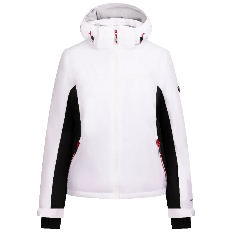 Doris Women's Padded Ski Jacket in White Oversized Jacket Tailored Jacket Straight Jacket