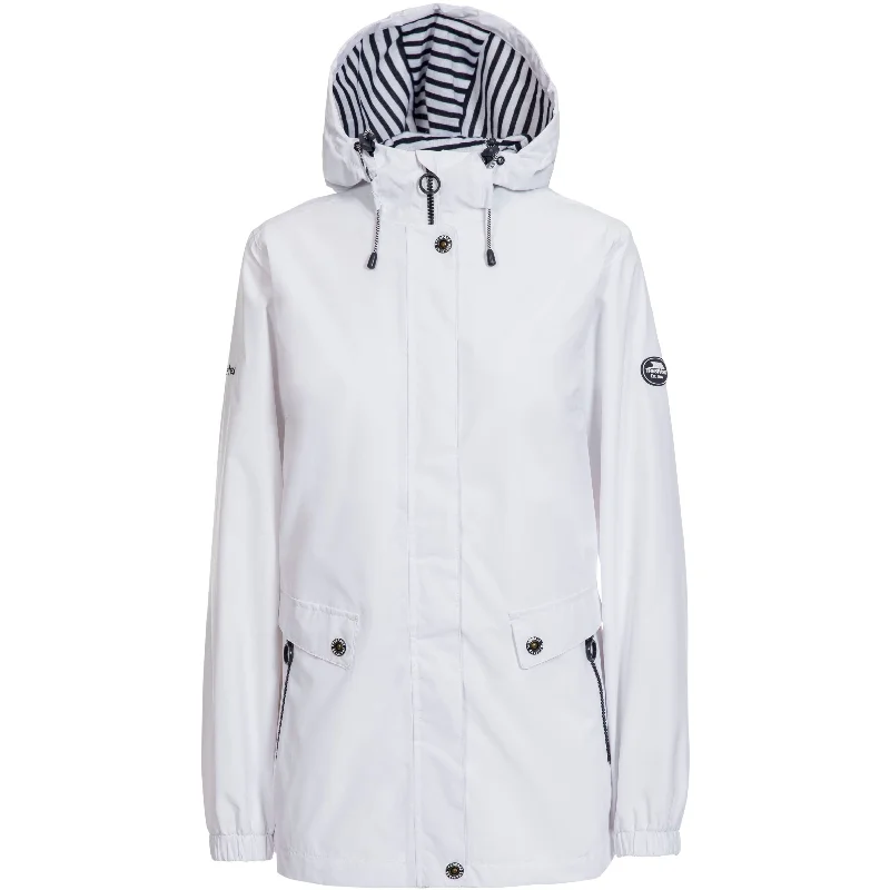 Flourish Womens Unpadded Waterproof Jacket in White Striped Jacket Polka Dot Jacket Floral Jacket