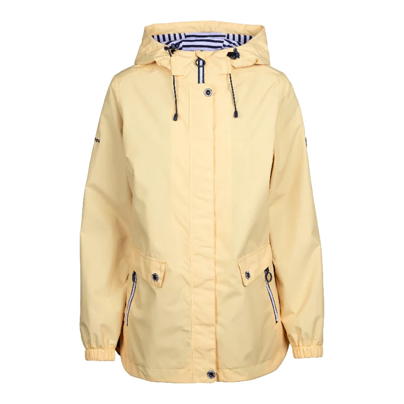 Flourish Womens Unpadded Waterproof Jacket in Pale Maize Elasticated Jacket Padded Jacket Insulated Jacket