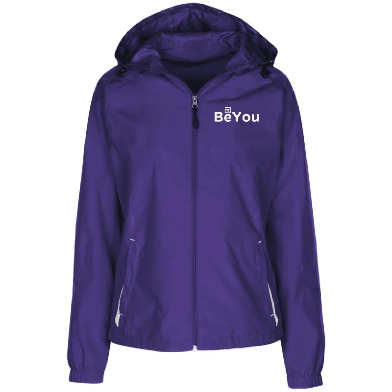 LST76 Ladies' Jersey-Lined Hooded Windbreaker Hoodie with Relaxed Fit Easy Casual