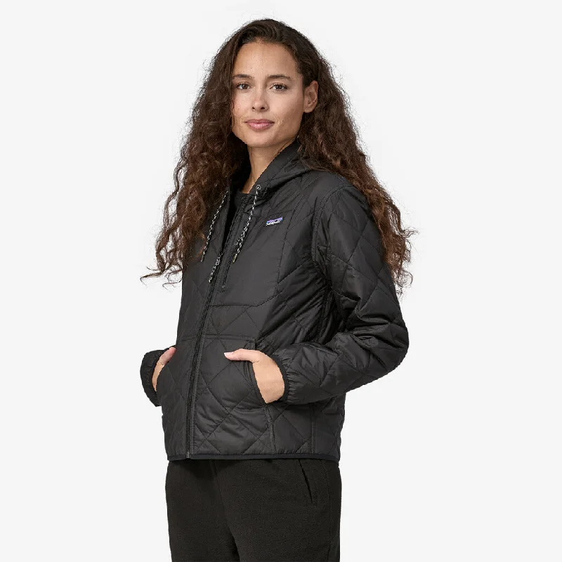 Patagonia Women's Diamond Quilted Bomber Hoody Hoodie with Set-In Sleeves Structured Classic