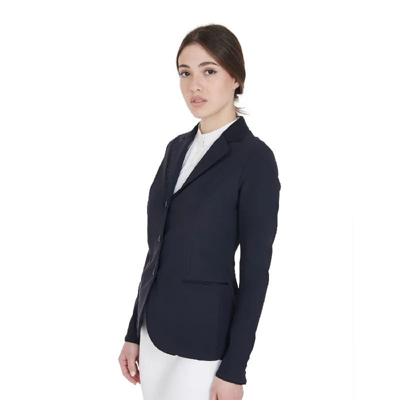 Women's Three-Button Competition Jacket - Navy Knit Jacket Woven Jacket Fleece Jacket