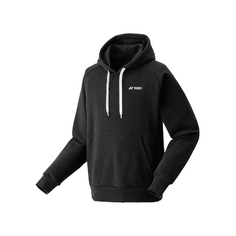 Yonex Unisex Sweat Hoodie YM0031 [Black] Hoodie with Hem Raw Edge Edgy Unfinished