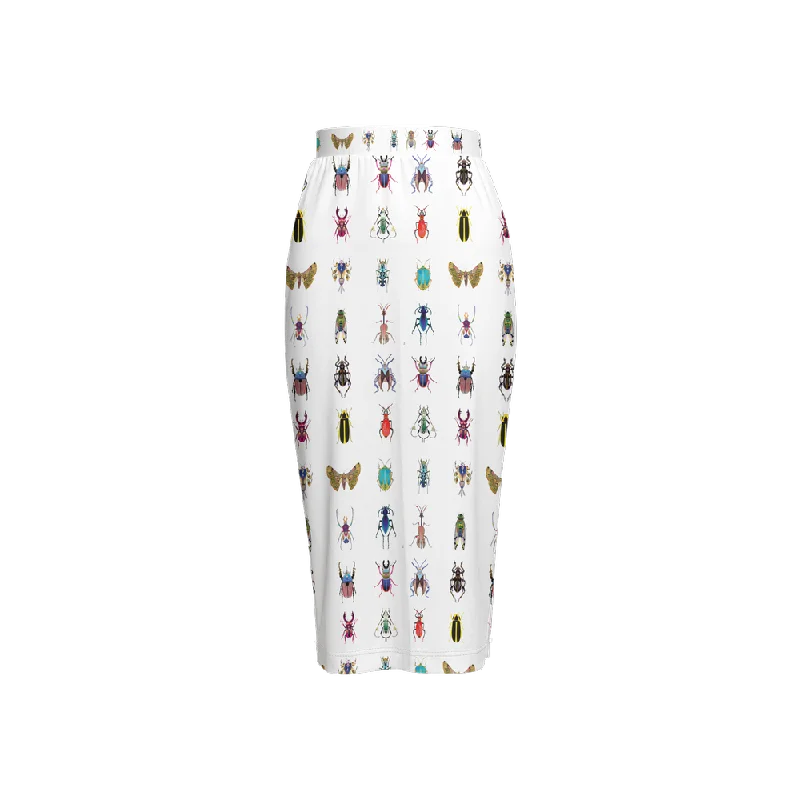 Shoosty® Bugs Combo Women’s Back Split Pencil Skirt patchwork skirt art