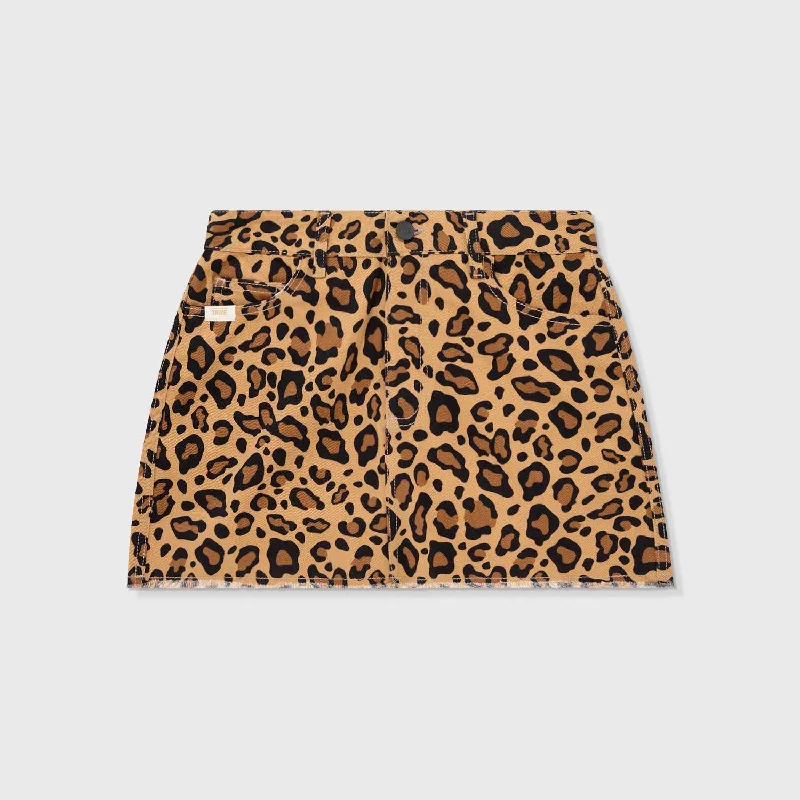 Animal Print Skirt - Leopard high slit skirt